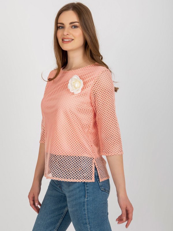 Bluzka-LK-BZ-506642.94-brzoskwiniowy rozmiar - 40
