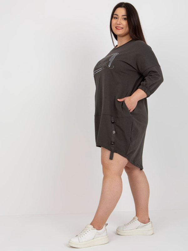 Tunika-RV-TU-7505.15-ciemny khaki rozmiar - ONE SIZE