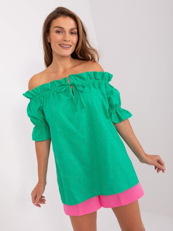 Bluzka-LK-BZ-509355.68P-zielony rozmiar - S/M
