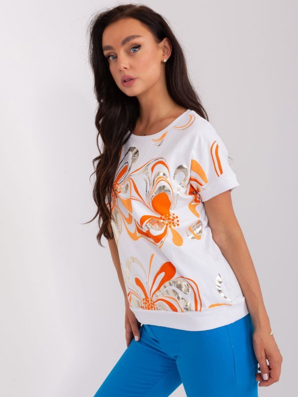 Bluzka-RV-BZ-8641.86P-pomarańczowy rozmiar - L/XL