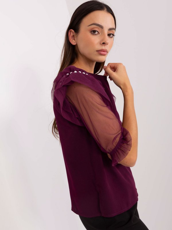 Bluzka-LK-BZ-506682.26P-ciemny fioletowy rozmiar - 38