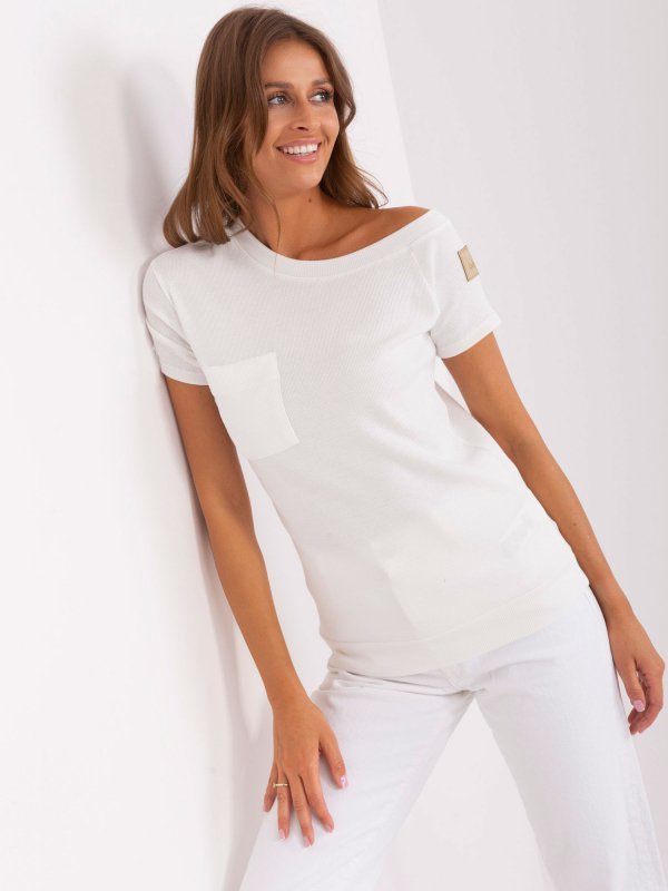 Bluzka-TW-BZ-OB058.42P-ecru rozmiar - XL