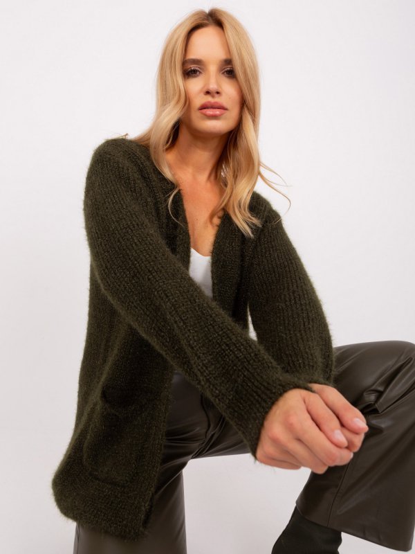 Kardigan-DHJ-SW-1009.09P-ciemny khaki rozmiar - ONE SIZE