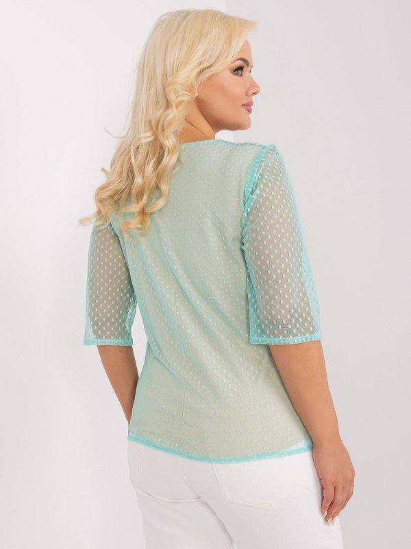 Bluzka-LK-BZ-506730.64P-mietowy rozmiar - 46