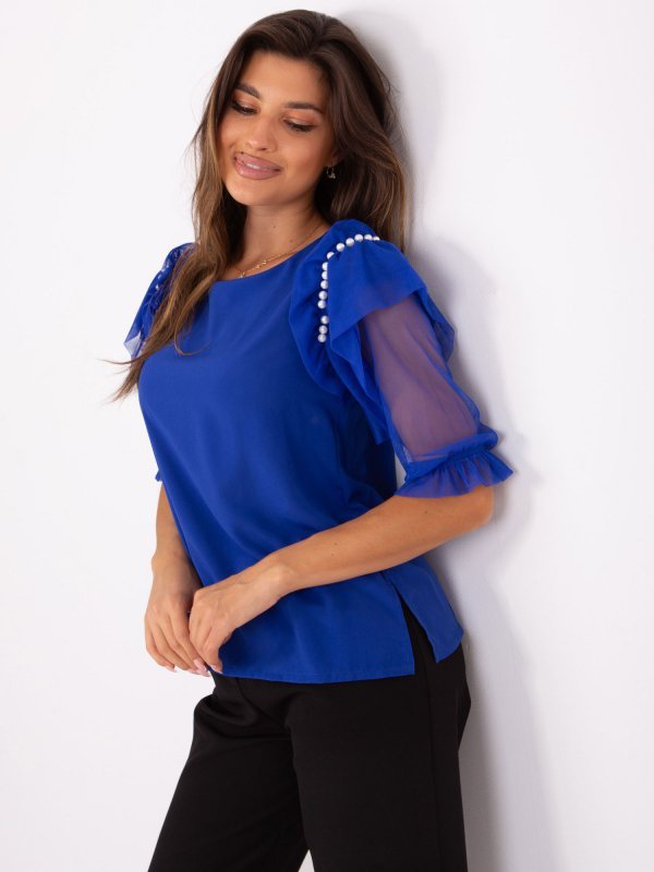 Bluzka-LK-BZ-506682.26P-kobaltowy rozmiar - 38