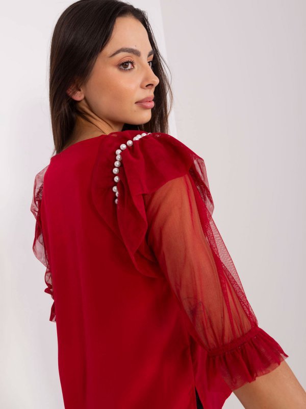 Bluzka-LK-BZ-506682.26P-bordowy rozmiar - 40