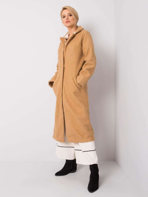 Płaszcz-217-PL-23335.86-camelowy rozmiar - M