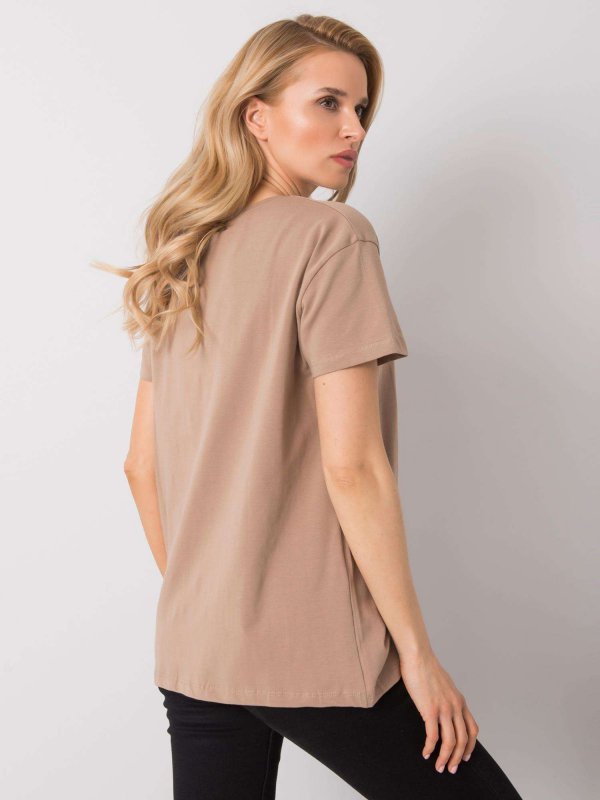 T-shirt-FA-TS-6892.88-ciemny bezowy rozmiar - ONE SIZE