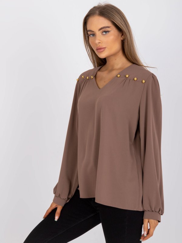 Bluzka-LK-BZ-508827.62P-ciemny bezowy rozmiar - ONE SIZE