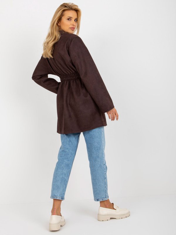 Płaszcz-LK-PL-509128.19-ciemny brązowy rozmiar - ONE SIZE