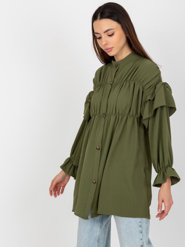 Koszula-TW-KS-BI-2021745.13X-khaki rozmiar - M