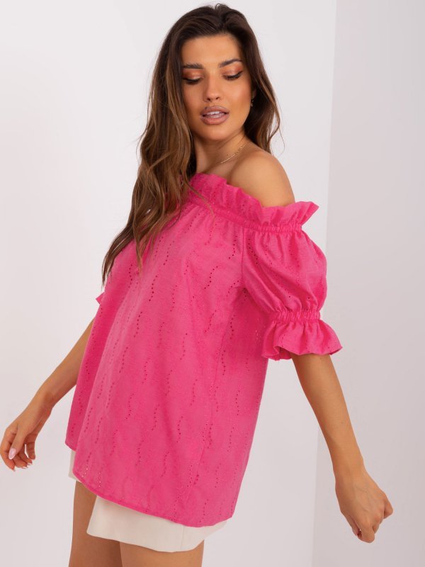 Bluzka-LK-BZ-509355.68P-ciemny różowy rozmiar - L/XL