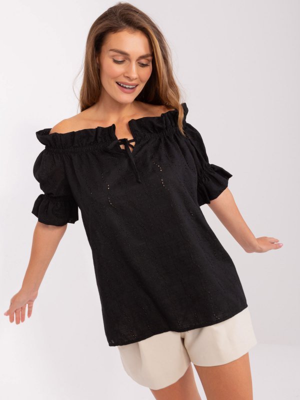 Bluzka-LK-BZ-509355.68P-czarny rozmiar - S/M