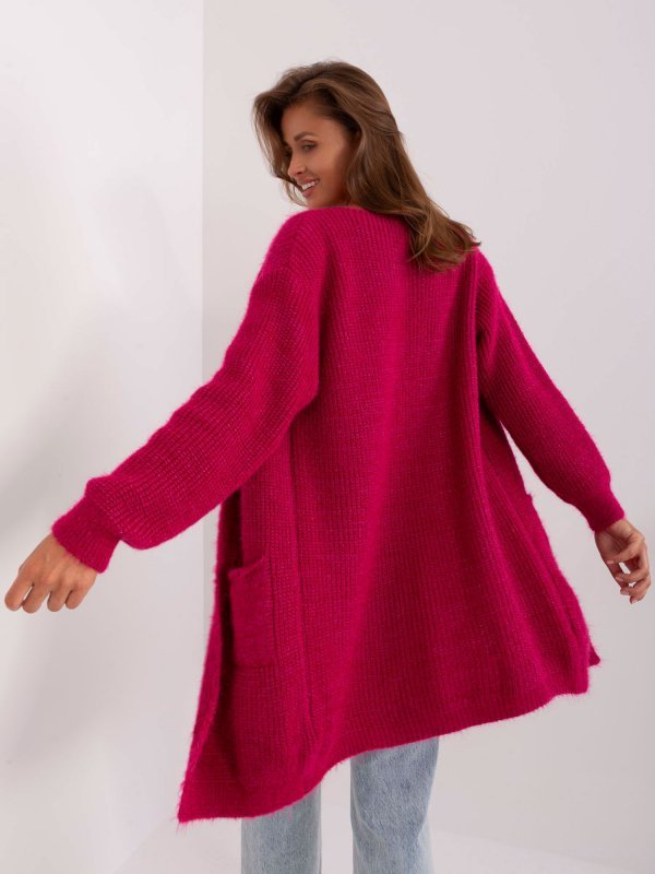 Kardigan-DHJ-SW-1009.09P-fuksjowy rozmiar - ONE SIZE