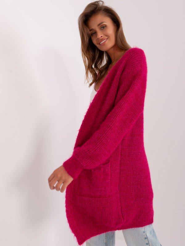 Kardigan-DHJ-SW-1009.09P-fuksjowy rozmiar - ONE SIZE