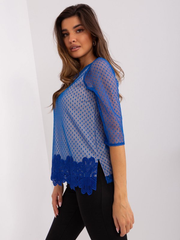 Bluzka-LK-BZ-506729.63P-ciemny niebieski rozmiar - 38