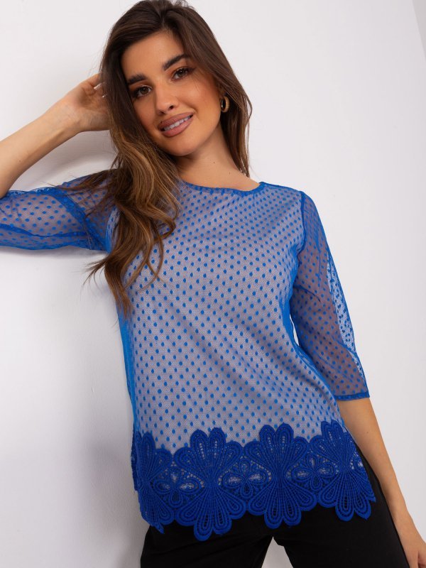 Bluzka-LK-BZ-506729.63P-ciemny niebieski rozmiar - 40