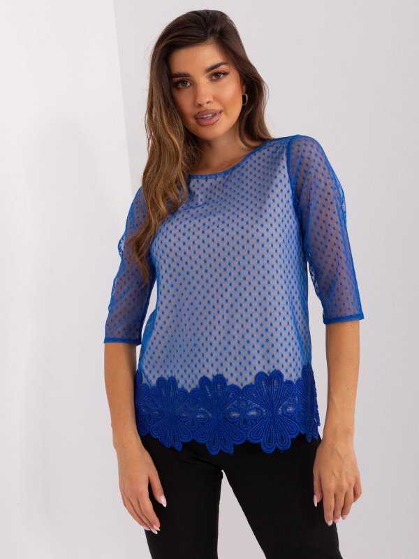 Bluzka-LK-BZ-506729.63P-ciemny niebieski rozmiar - 42