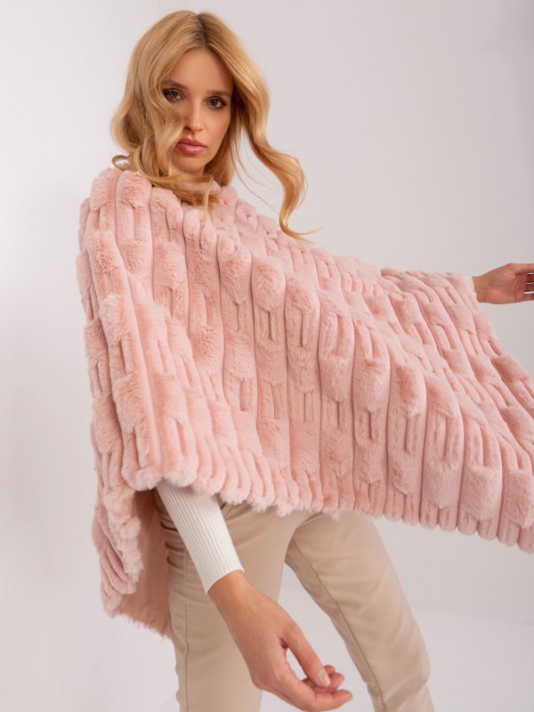 Poncho-AT-PN-2347.68-jasny różowy rozmiar - ONE SIZE