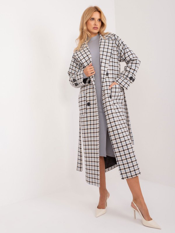 Płaszcz-LK-PL-509558.67-jasny niebieski rozmiar - S/M