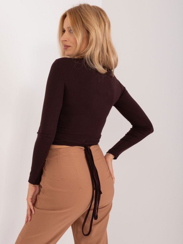 Bluzka-EM-BZ-782.95-ciemny brązowy rozmiar - ONE SIZE