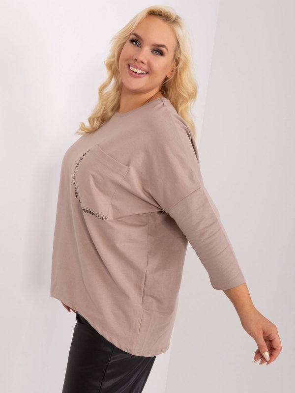 Bluzka-RV-BZ-9088.53P-ciemny bezowy rozmiar - ONE SIZE