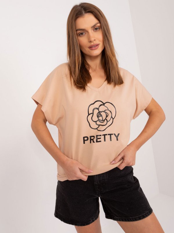 Bluzka-FA-BZ-9343.38-camelowy rozmiar - ONE SIZE