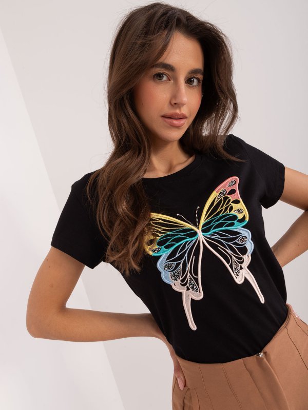 T-shirt-RV-TS-9637.39-czarny rozmiar - S/M