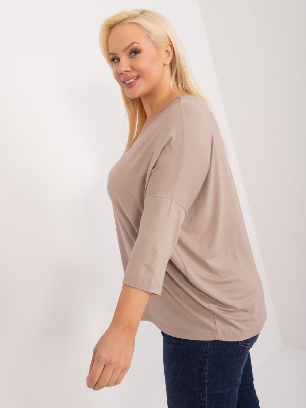 Bluzka-RV-BZ-5745.18-ciemny bezowy rozmiar - ONE SIZE