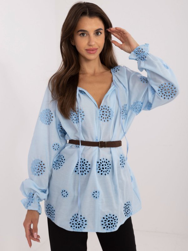 Bluzka-LK-BZ-509747.80-jasny niebieski rozmiar - S/M