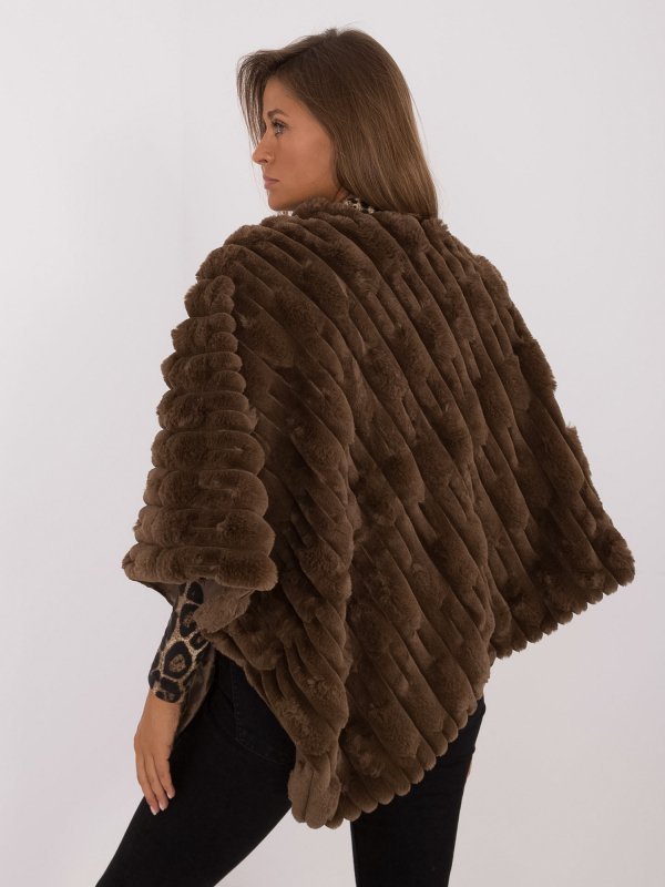 Poncho-AT-PN-2347.88-ciemny brązowy rozmiar - ONE SIZE