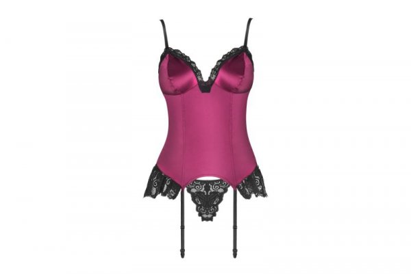 Agrafena bordowy gładki gorset LivCo Corsetti Fashion rozmiar - L/XL