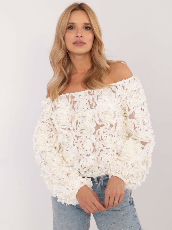 Bluzka-MI-BZ-26158.20-ecru rozmiar - ONE SIZE