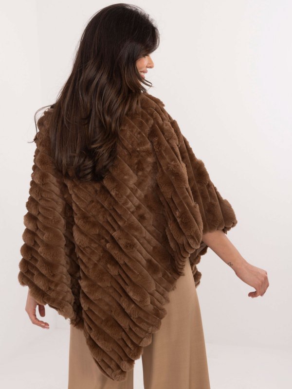 Poncho-AT-PN-2347.16-brązowy rozmiar - ONE SIZE