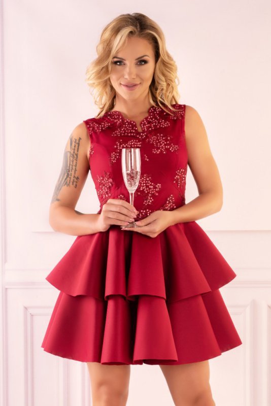 Sukienka Karieela Wine Red 90543 rozmiar - S