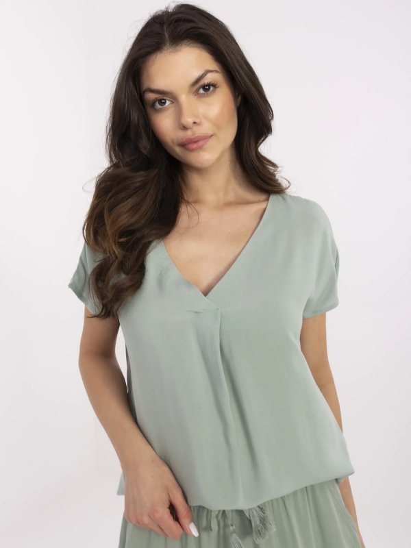Bluzka-D73761M11171B-pistacjowy rozmiar - M