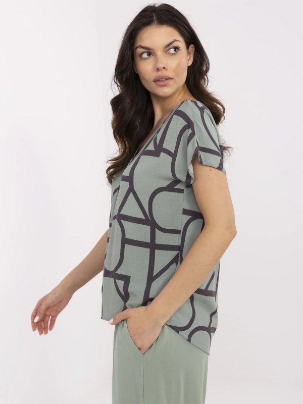 Bluzka-D73771M11171D-khaki rozmiar - XXL