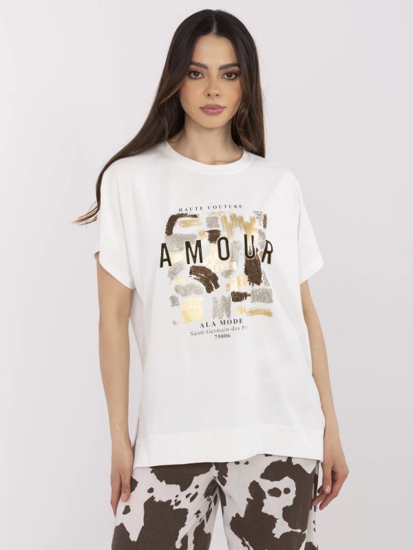 Bluzka-CLM-BZ-1701.81-ecru rozmiar - L/XL