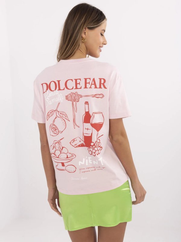 T-shirt-D12022M02738A-jasny różowy rozmiar - S