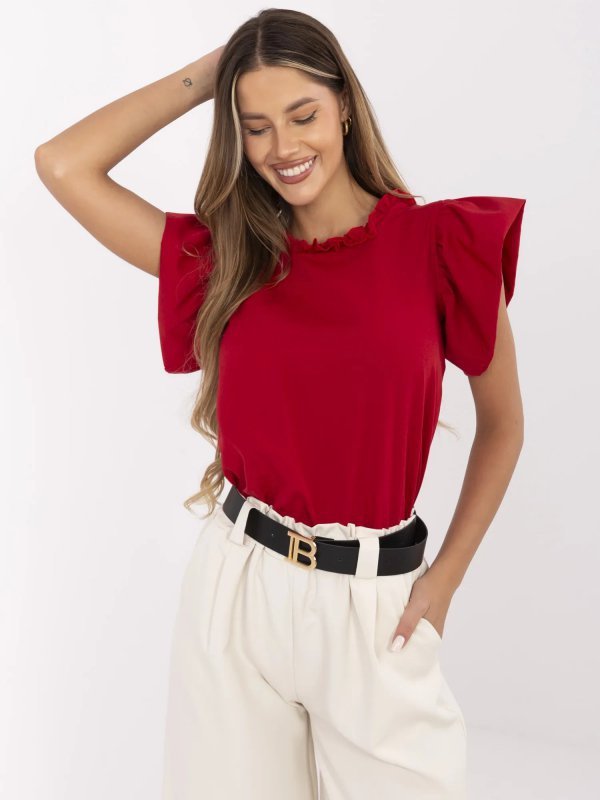 Bluzka-LK-BZ-506781-1.12-czerwony rozmiar - 38