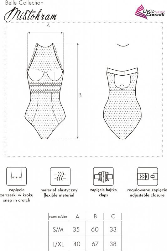 Mistohram Beżowe body LivCo Corsetti Fashion rozmiar - S/M
