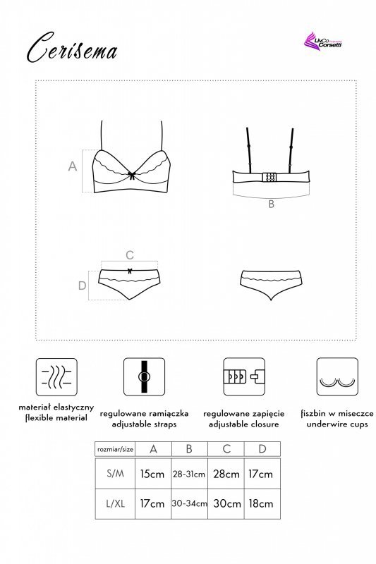 Zmysłowy komplet Cerisema LC 21005 LivCo Corsetti Fashion rozmiar - L/XL