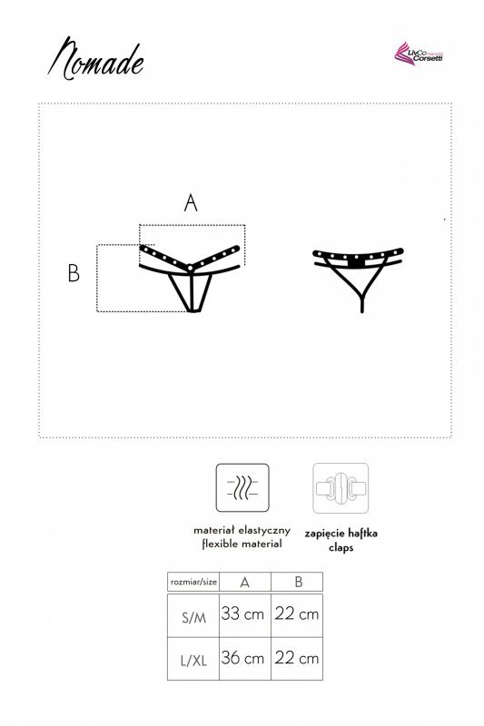 Stringi Nomade Black Czarny LivCo Corsetti Fashion rozmiar - L/XL