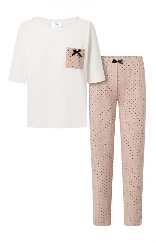 Piżama Damska Model Eliza 223380 Ecru/Powder Pink - Momenti Per Me