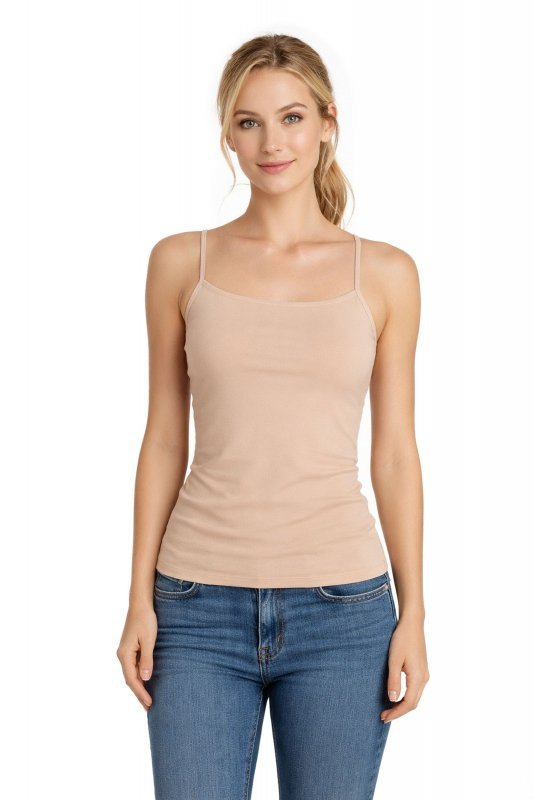 Julimex Koszulka Cami top Soft smooth ciemnobeżowa