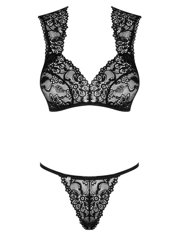 Obsessive Komplet Elisetta set 2-częściowy czarny