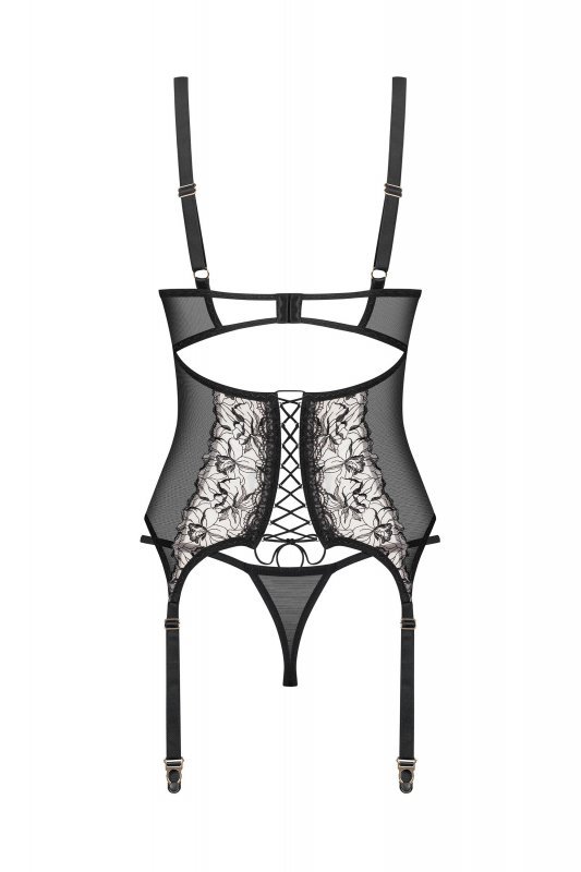 Obsessive Gorset i stringi Vila Blanes czarne