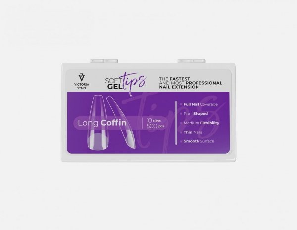 SOFT GEL TIPS Starter Set with Long Coffin tips
