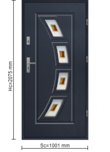 StalProdukt Drzwi Zewnętrzne Stalowe 55 mm grubości Wzór T20A  Antracyt Struktura