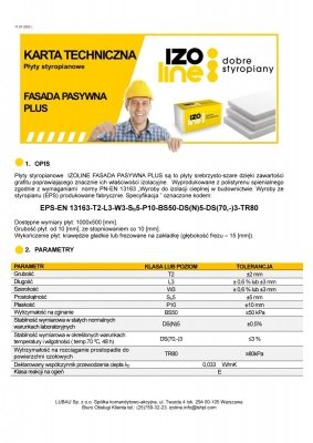 Lubau Styropian FASADA PASYWNA PLUS 033 Paczka